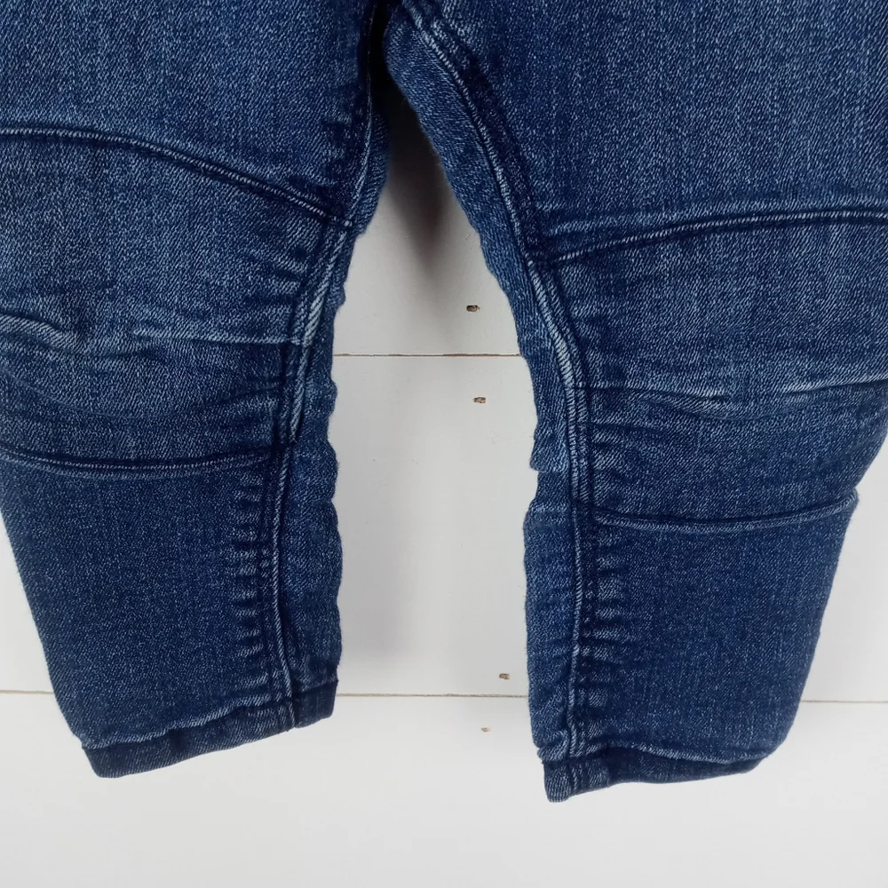 Old Navy girls size 12-18 mos dark wash denim hipster skinny jeans snap zipper